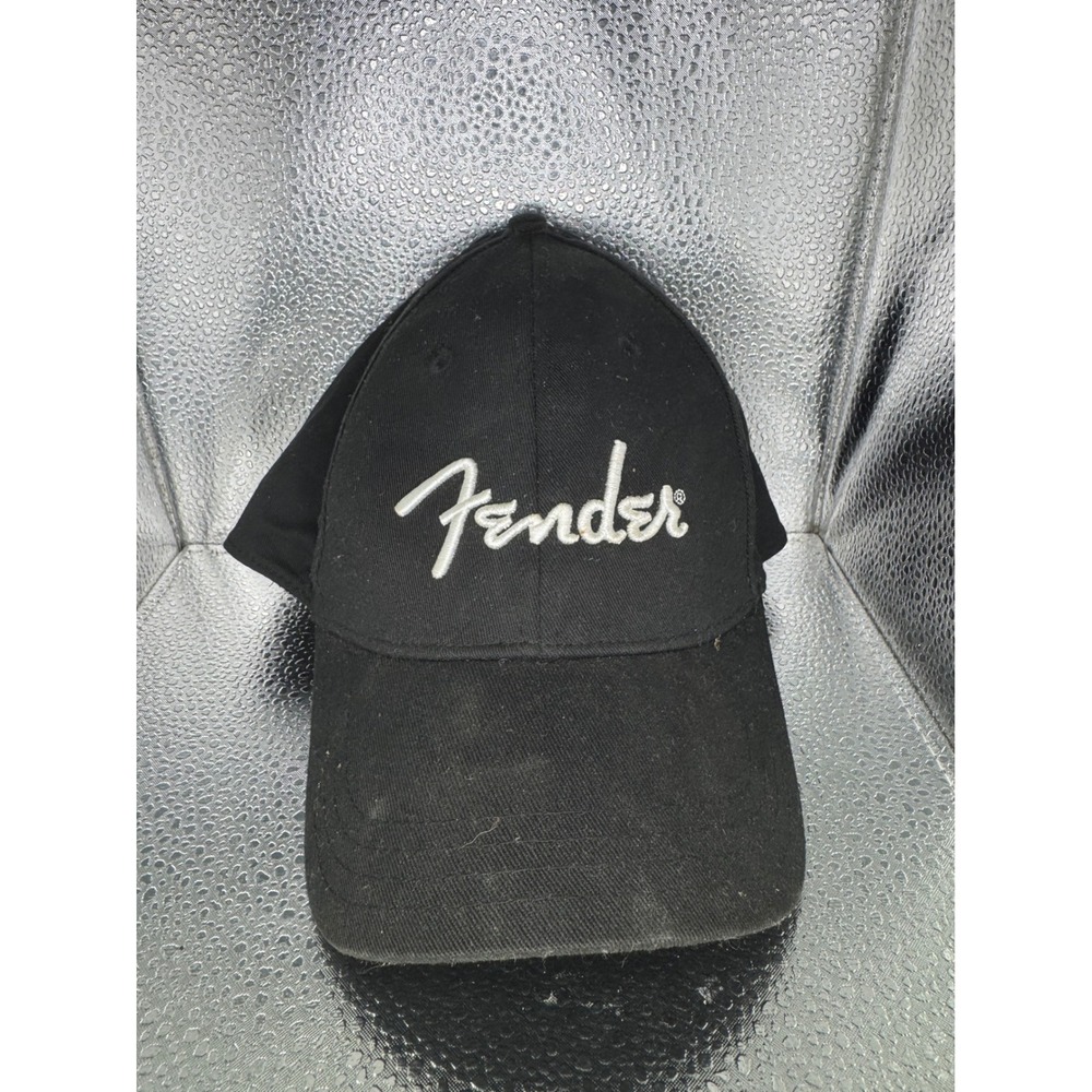 Fender Guitar Logo Baseball Cap Black Toki Flex Stretch Fit Hat L/XL Mens
